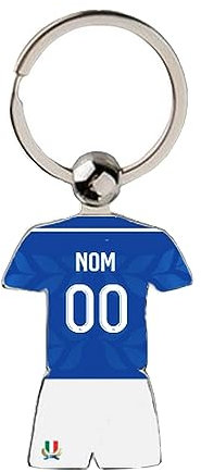 Porte Clé Rugby Italie CDM 2023 Maillot Domicile Personnalisable avec Nom et Numéro