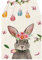 GBEN Tischläufer Ostern Küche Tisch Dekoration Vintage-Ostern-Dekoration, Tischflagge, Feiertags-Häschen, Ei, kleine Bedruckte Leinen-Tischdecke, Ostermotiv Hasen Tischläufer weiß-bunt Tischdecke…