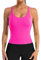 Attraco Damen Tanktops Sport Top mit Built-in BH Ärmelloses Workout Crop Top Racerback Yoga Atmungsaktives Shirts Sportshirt Running T-Shirts Hot Pink M