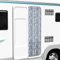 Kavolet Türvorhang aus Chenille, 56x200 cm Fadenvorhang Insektenschutz Fliegenschutz Vorhang Flauschvorhang Plüschvorhang Türvorhang für Camping Wohnwagen Weiß und grau