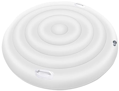 MAOWKE Aufblasbare Whirlpool-Abdeckung, winddicht, regenfest, schneefest, Whirlpool-Abdeckung mit schnellem und einfachem Aufblasen und Ablassventil, energiesparend für Whirlpool-Schutz (rund, 145 cm