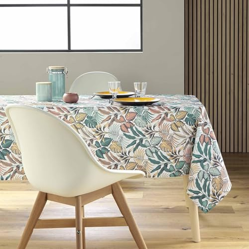 Douceur d'Intérieur, Nappe Rectangle (145 x 240 cm) Stylis Jaune, Polyester Imprimé