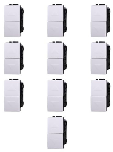 10 MODULI INTERRUTTORE DOPPIO SALISCENDI, BIANCO, COMPATIBILE CON BTICINO LIVING, INTERBLOCCATO, PER TAPPARELLE AVVOLGIBILI, MODULI E FRUTTI 100% COMPATIBILI, MATERIALI DI ALTA QUALITA'
