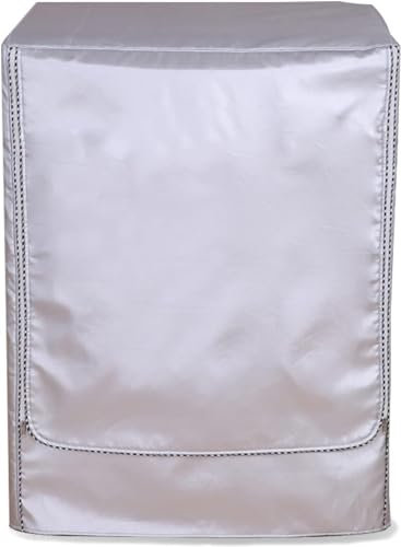Hochwertige Waschmaschinenabdeckung für Frontlader, Wasserdicht und Staubdicht, Schutz für Silberbeschichtetem Oxford-Gewebe, Reißverschluss und Klettverschluss, Größe L: 51-57 x 60 x 85 cm