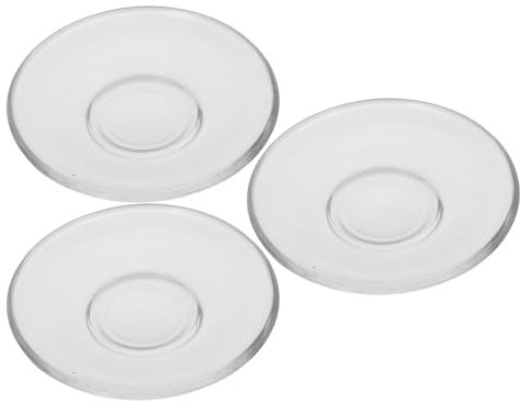 LOPUNER 6 Pezzi Sottobicchiere Vetro Trasparente da Piatti Decorativi per Tazze Vassoio da tè e Dessert Ristoranti e Bar Riutilizzabile