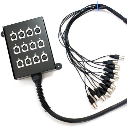 Loops PRO QUALITY - 20m 12 Way XLR 3 Pin Multicore Loom/Snake Cable - Touring Stage Box