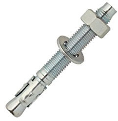 SCELL-IT, Boîte 50 Goujons d'ancrage acier zingué M10x150x90mm, Écrou et rondelle montés, Douille en 3 éléments, Acier haute résistance, Extrémité avec chanfrein protégeant le filetage lors de la pose