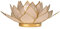 Porte Bougie Fleur de Lotus perle et or