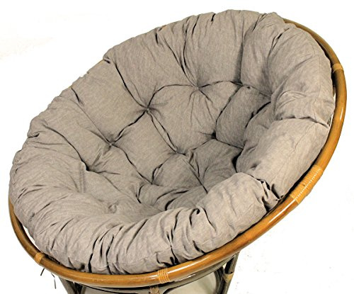 Rattani - Polster für Papasansessel, Auflage, Ersatzpolster Papasan D 130 cm, Stoff Loneta grau, Made in EU !