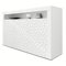 Vladon Sideboard Valencia, Made in Germany, Kommode mit 3 Türen und 1 offenem Fach, Weiß Matt/Weiß Hochglanz Calypso mit 3D Struktur/Weiß Hochglanz (155 x 92 x 40 cm)