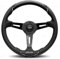 MOMO Motorsport GOT35BK0B - Volante Gotham in pelle nera, raggi anodizzati neri spazzolati, 350 mm