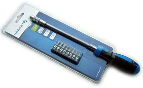 Högert Flexibler Schlauchschellen-Schraubendreher mit Schraubendreherspitzen, 8-tlg.
