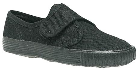 Boys Girls School Pumps PE Gym Black/White Plimsolls Trainers Adult Lace Dance Ballet Plain Plimsoles - Non Marking Sole
