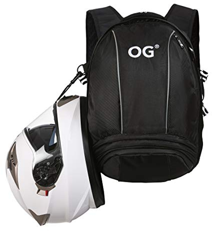 OG Original EZ-Rider Sac à Dos Moto Noir 25L, Sacoche Porte-Casque Motard, Étanche, Sangle Casque, Anti-vol, Portable, Réfléchissant