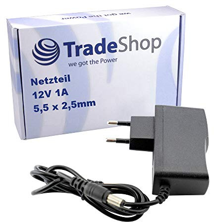 Trade-Shop 12V/1A 5,5x2,5mm Netzteil universal Stromadapter für AVM Fritz!Box 6320 6360 6810 6840 7050 7112 7113 7140 7141 7170 7170 V2.0 7240 7270,7 7320 7330