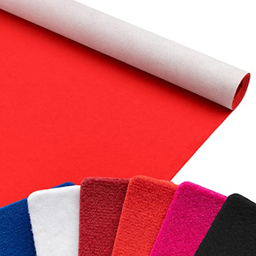 Primaflor Event-Teppich Meterware Salsa - 1,00m x 0,50m, Rot, Rutschfester, Schwer Entflammbarer Empfangsteppich für Messe & Veranstaltungen