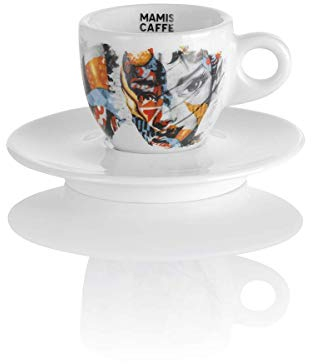 Mamis Caffè Aurora - Kaffeetasse - Porzellantasse - Dickwandige Espressotasse - Kaffeetasse im italienischen Stil - Handgefertigte Tasse - Ideal für heiße & kalte Getränke - 65 ml
