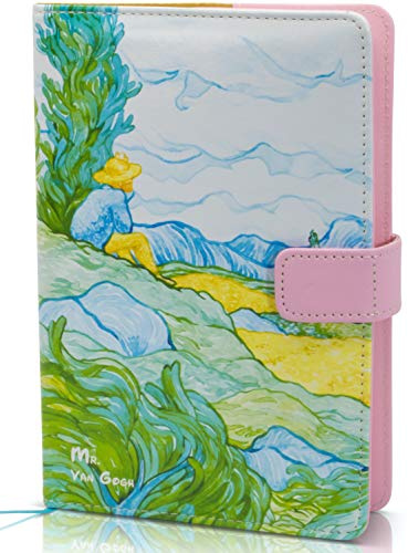Niedlicher Planer mit undatiertem Kalender für 12 Monate, hübsches Van Gogh Tagebuch, Kawaii Planer, ästhetisches süßes Notizbuch, bunte Tagebücher für Frauen, hochwertiges Papier, A5, grün