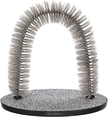 TRIXIE 23130 Massage- und Fellpflegebogen, Katze, 36 × 33 cm, grau