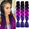 Colorfulpanda Ombre xpression extension per treccine Capelli Sintetici per Treccine Africane 3 Ciocche Trecce Jumbo Braiding Hair Kanekalon (Nero/Viola scuro/Viola chiaro)