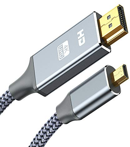 SNOWKIDS Micro HDMI Kabel 3meter, Hochgeschwindigkeits Micro HDMI auf HDMI Kabel mit Ethernet,4K UltraHD,3D,Full HD,1080p,HDR,ARC,Highspeed HDMI D auf A kompatibel für HDMI Standard 2.0a/b,2.0