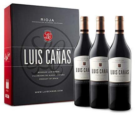 Luis Cañas - Vino Tinto con D.O. Rioja - Reserva Familia - Variedad Tempranillo, Carbernet-Sauvigon - Notas de Fruta Negra - Barricas Roble Francés y Americano - Estuche Cartón - 3 Botellas de 75 cl