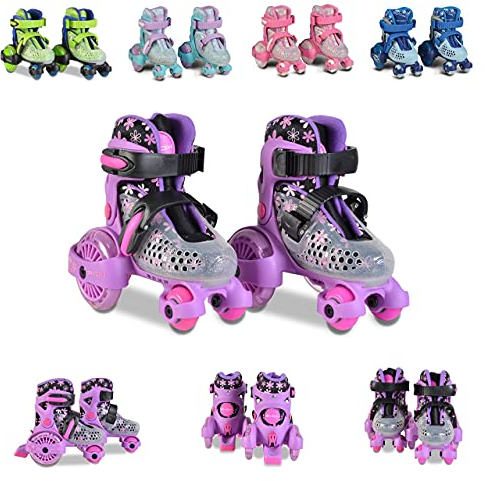 Byox Rollschuhe Beetle Größe XS 26-29, PU-Rollen, ABEC-5 Lager, Stopper hinten, Farben:violett