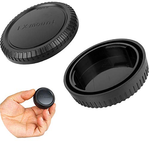 Objektivdeckel Set, mit Gehäusedeckel und Objektivrückdeckel, Schwarz, Hartplastik, kompatibel mit FUJIFILM X Kameras, Schutzdeckel Kamera, Gehäuse Schutzkappe, Objektiv Cam Zubehör, Deckel Rückseite