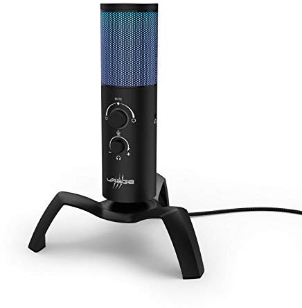 uRage Gaming Streaming-Mikrofon Stream 750 HD Illuminated, schwarz, Zwei Aufnahmearten: Cardioid und omnidirectional, leistungsstarkes HD-USB-Mikrofon, integrierter Popfilter