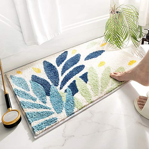 SDINAZ Badematte Teppiche rutschfest Waschbar Badteppiche Badvorleger Pads Badematten Duschmatten Badewannenmatten 80 x 50 cm