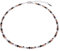 Adi-Modeschmuck zarte Glaskette 'Sana', geschliffene Glasperlen mit kleinen versilberten Würfeln, handgefertigt in Berlin (Schwarzweiß mit Braun)
