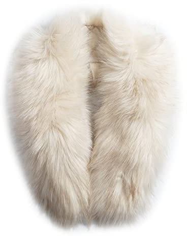 MAGIMODAC Fellkragen Pelzkragen Kunstfell Kunstpelz Fell Kragen Pelzschal Wie echt für Kapuze Kapuzenmantel Winter Parka Mantel Jacke (Apricot, 90cm/35.43’’)