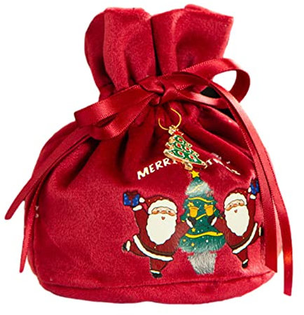 4 Stücke Weihnachten Säckchen Nikolaussäckchen Geschenksäckchen Schmuckbeutel Geschenkbeutel Mit Kordelzug Süßigkeiten Beutel Zum Befüllen Weihnachtsgeschenkbeutel Aus Samt Für Süßigkeiten, Snacks