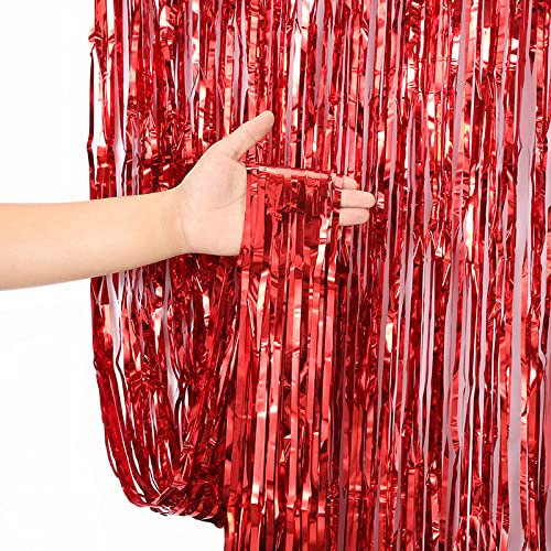 2m/2.5m/3m Foil Door Curtain [2m, Red]