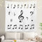Shrahala Musiknoten-Wandteppich, Schwarz-Weiß, Notenschlüssel-Schild, Melodie, Wandbehang, großer Wandteppich, Dekoration, Polyesterfaser, weißer Saum, für Wohnheim, Schlafzimmer, 150 x 150 cm