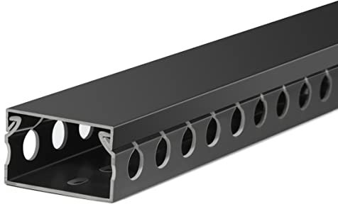 ZhiYo Cable Raceway 78in(2xL39in), Server Rack Cable Management Under Desk Cord Organizer, Electrical Safe PVC Cable Channel Open Slot Wire Raceway for Network/PC/TVs, Wire Duct H1 x W1.6in Black