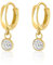 Mary & Jules Ohrringe Gold aus 925 Sterling Silber mit weißem Zirkonia Kristall, schlichte Damen Creolen Gold, Echtschmuck Ohrstecker für Frauen und Mädchen, aus recyceltem Silber vergoldet