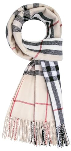 Herren Schal Lange Winterschal Tartan Schal Warm und Weiche Schal Herren Damen kariert Braun Schwarz