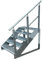 Premium Caillebotis acier Escalier à limon 5 Marches Autoportant Entièrement galvanisé avec garde-corps à droite - Dimensions (L x l x H) 101cm x 80cm x 95cm