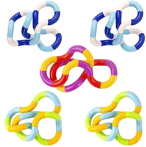 GWAWG 5 Stück Tangle Fidget Toys Stressabbau Twister Spielzeug Stimulieren und Still für Kinder und Erwachsene