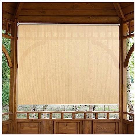 pujindu Stores À Enroulement Extérieurs, Stores D'extérieur pour Patio Enroulables, Stores À Enroulement pour Parasols, Brise-Soleil, Brise-Vue pour Porche, Terrasse, Pergola (Couleur : Beige, Taill