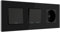 PULSAR Steckdose/Lichtschalter/Serienschalter Unterputz Schwarz Glas, Kombination 3-Fach aus Schalter, Doppelschalter und Schuko-Steckdose 16A mit 4mm Glasrahmen