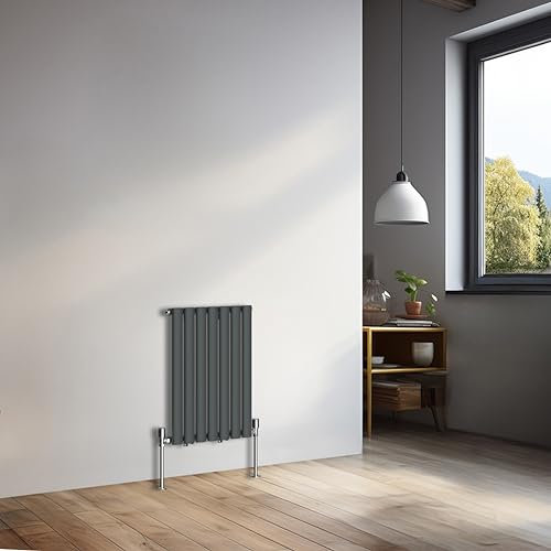 NRG 600x413mm Horizontal Oval Single Panel Radiator Heater Column Radiator Central Heating Radiators Anthracite