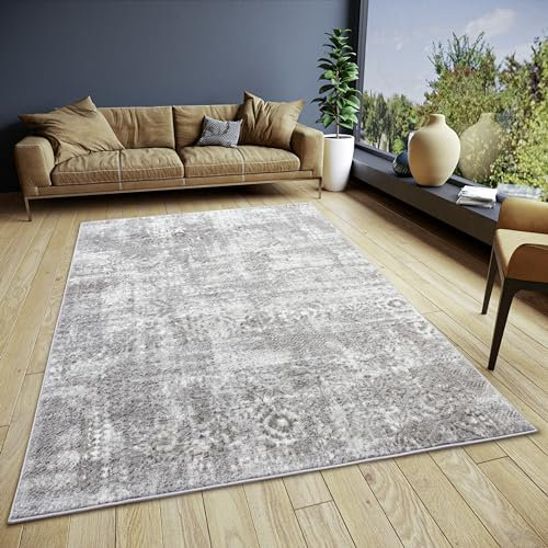 Hanse Home Style Vintage Teppich – Orientalischer Kurzflor Wohnzimmerteppich im Vintage Look, Orient-Teppich Läufer für Schlafzimmer, Esszimmer, Wohnzimmer, Flur – Grau Beige, 67x120cm