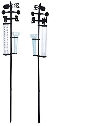 3-in-1 Outdoor-Gartenwetterstation mit Thermometer, Regenmesser und Windanzeige für Gärten oder Innenhöfe