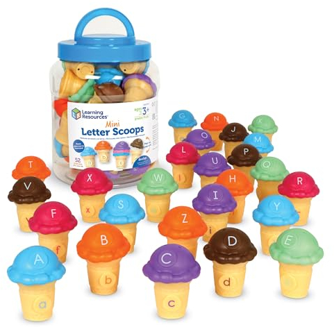 Learning Resources Mini Letter Scoops, Alphabet Toys for Kids Age 3+, Learn Letters, ABC Spelling Games, Colour Sorting, Learning Letters