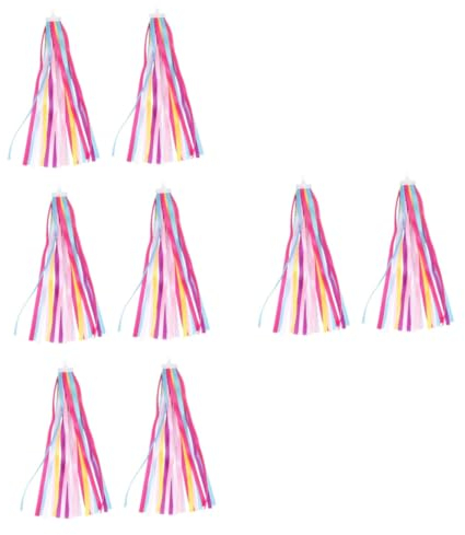 Toddmomy 4 Paare Fahrrad-Streamer Griffband Fahrradband-luftschlangen Zubehör Für Babytragen Fahrradstreamer Fahrrad Regenbogen Frontgriff Quaste Scooter Quasten Kette Kind Polyester Lenker