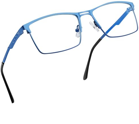 Joopin Retro Blaulichtfilter Brille Herren Brille Damen und Gaming Computerbrille Blaulichtbrille Blue Light Glasses for PC and TV(Blau)