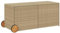 vidaXL Garden Storage Box-283L Poly Rattan, Mix Beige with Water-Resistant Bag, Wheels, Handle, and Gas Lift