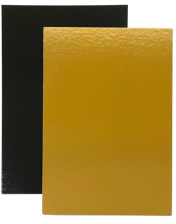 Be Your Packer 10er-Set Tortenunterlage Rechteckige 35x25 cm | Cake Board |Tortenböden | Karton Gold & Schwarz 1 mm Dicke | Große Tortenplatte | Kuchenplatte Cakeboard für Torten Kuchen Geburtstag